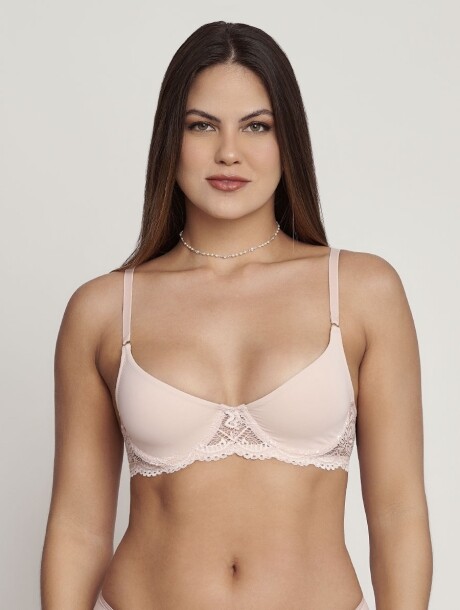 Sutiã Meia Taça Francine Essencial em microfibra dupla com aro e modelagem confortável.