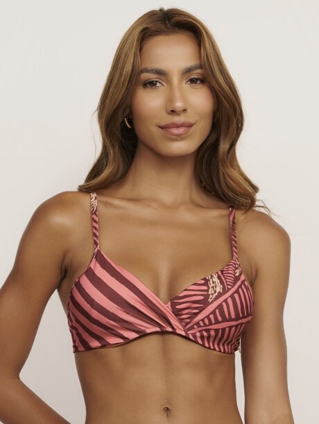 Top triângulo transpassado com estampa Botanique, em tecido macio e confortável.