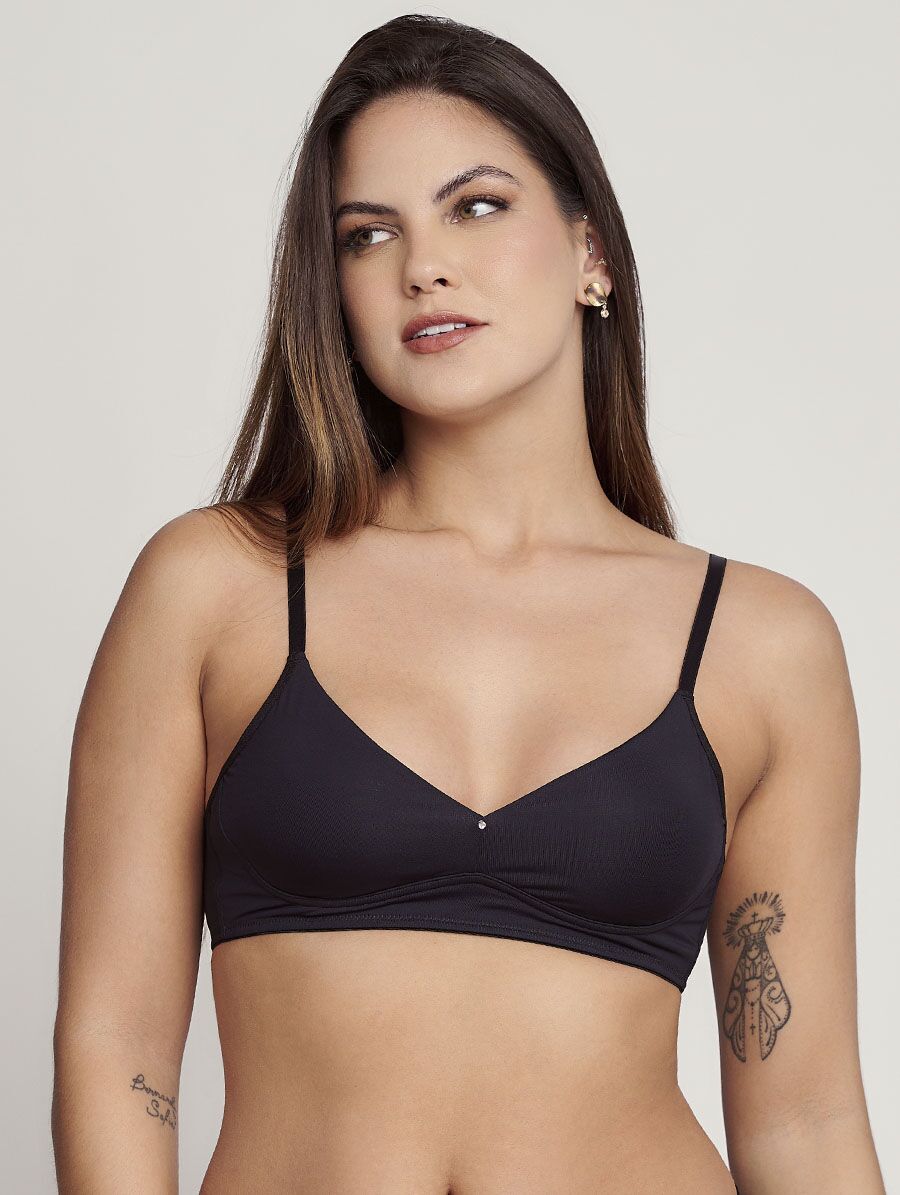 Top Íris Essencial em microfibra macia e modelagem anatômica.