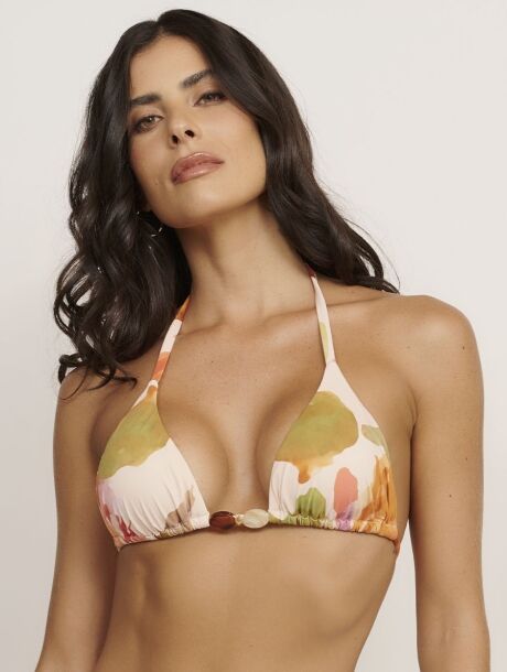 Top cortininha estampa Verano com bojos removíveis.