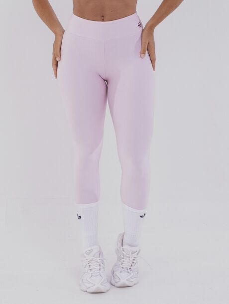 Calça Legging Chevry Rosa Calmy Belles Active com textura moderna e cós alto duplo.