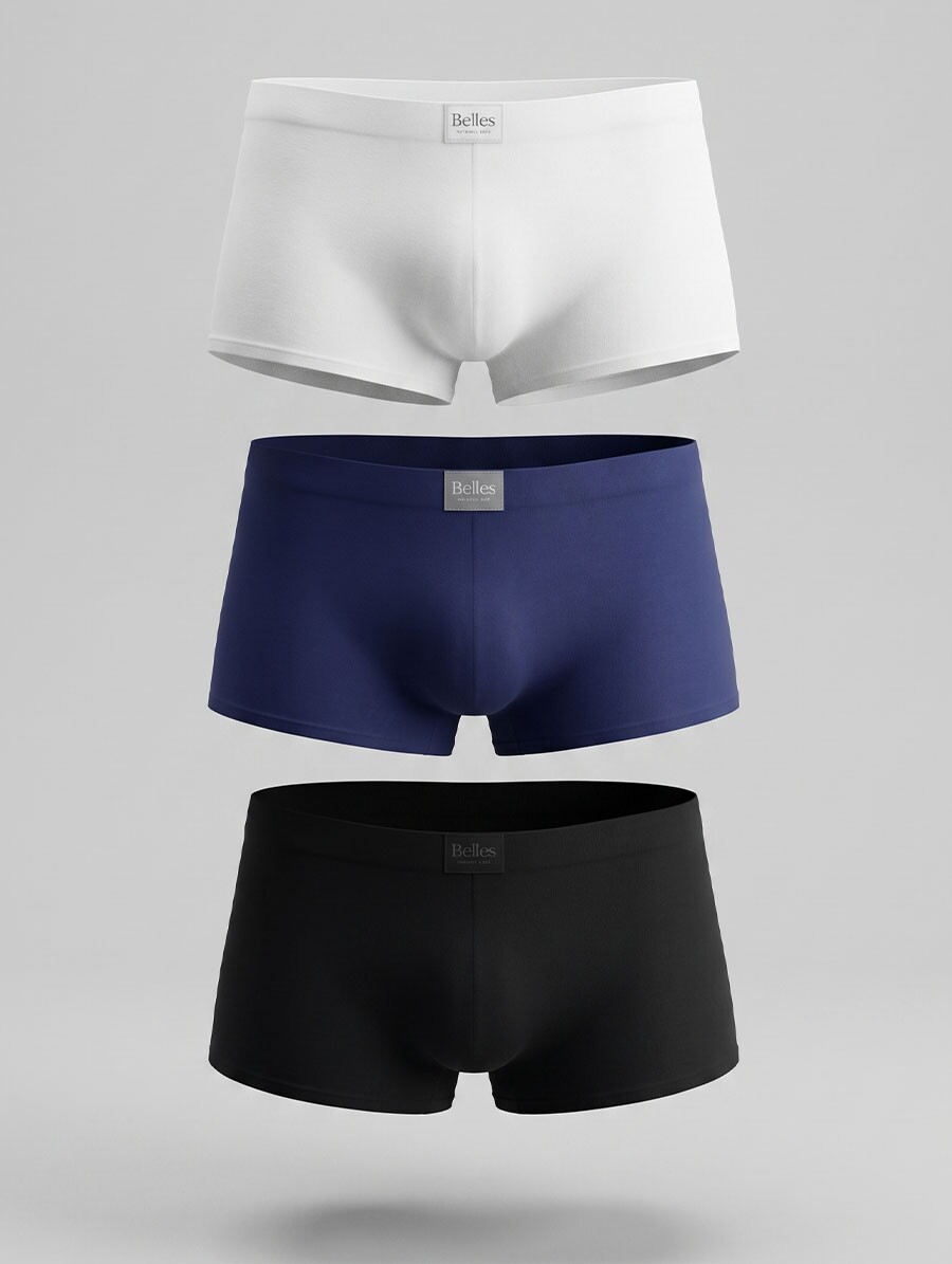Kit com 3 Cuecas em Microfibra Respirável Belles