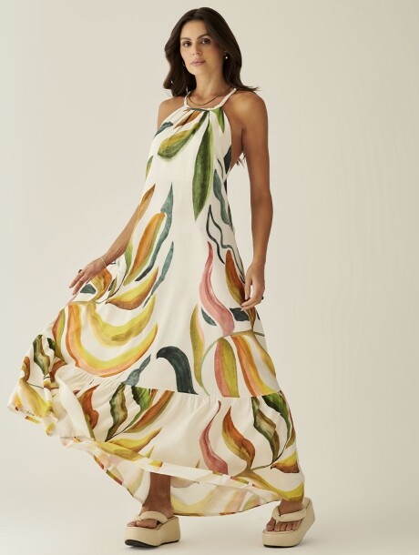vestido-longo-frente-única-estampa-tropical_2 Vestido longo frente única com estampa Tropicale e caimento fluido.